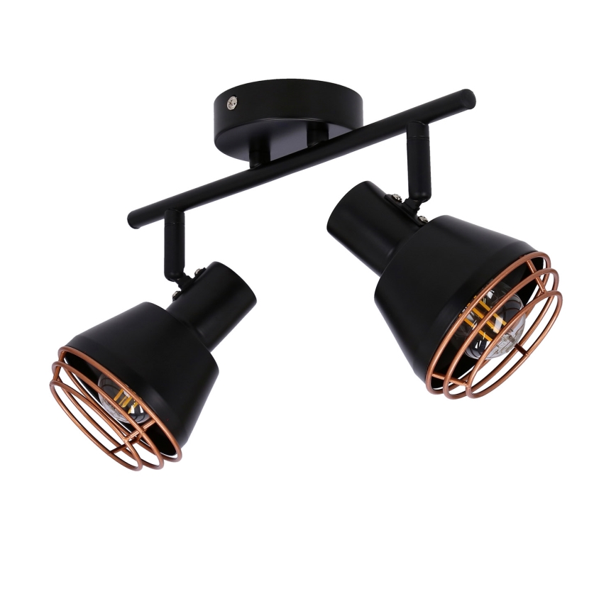 Faretto da parete NERIA 2xE14/40W/230V nero/rame