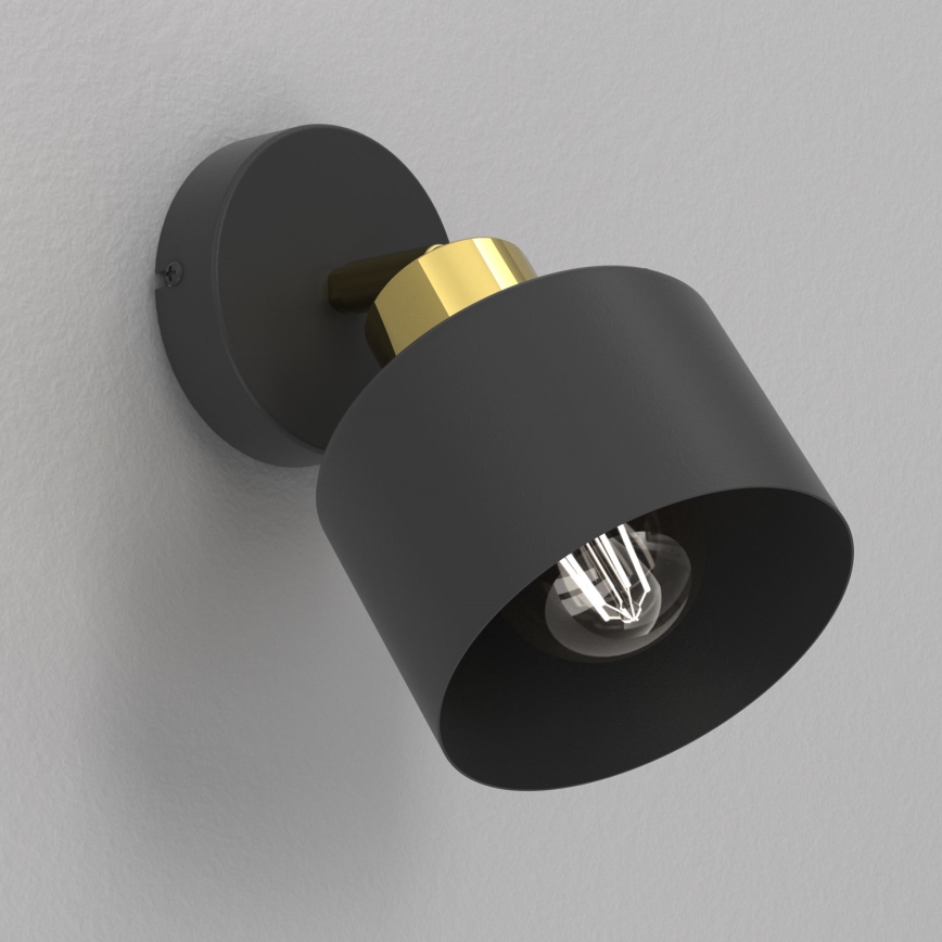 Faretto da parete PARKLA 1xE27/15W/230V nero/oro