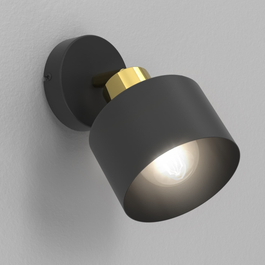 Faretto da parete PARKLA 1xE27/15W/230V nero/oro