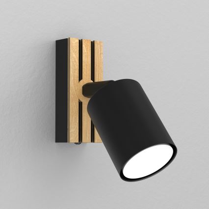 Faretto da parete TERRA 1xGU10/8W/230V nero/quercia