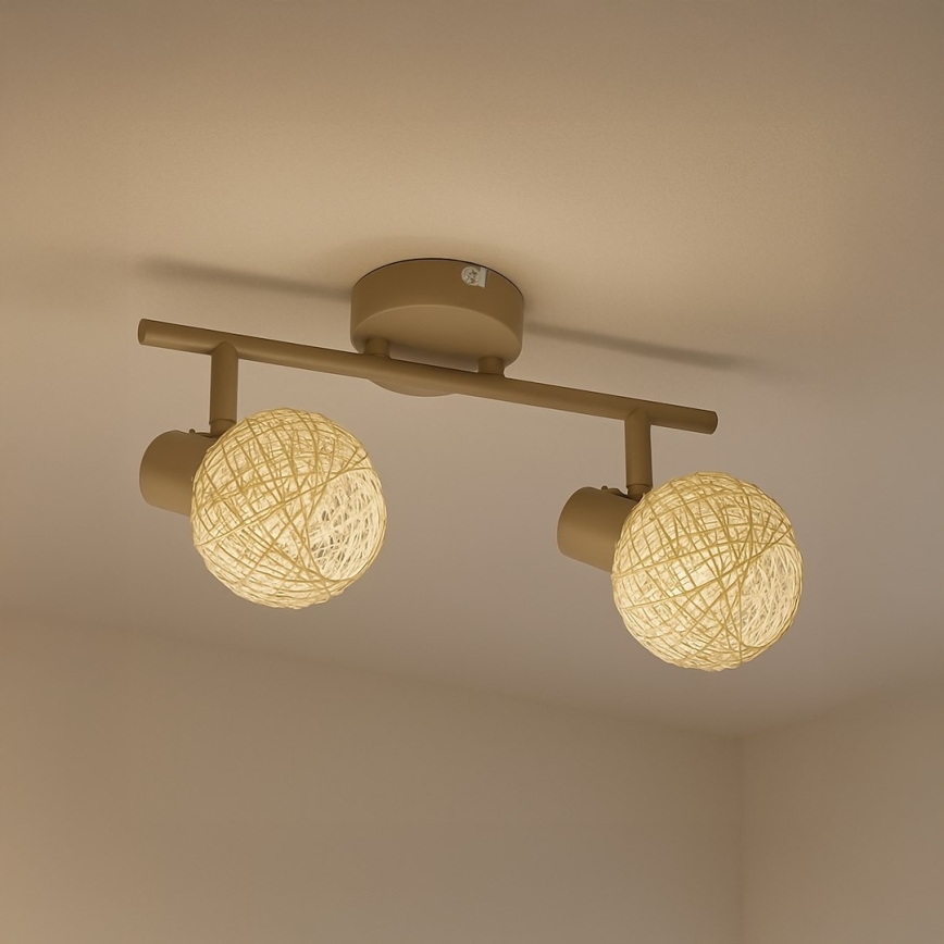 Faretto DEX 2xE14/10W/230V beige/crema