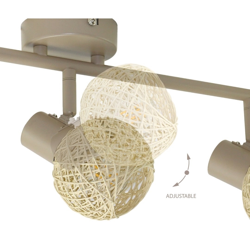 Faretto DEX 3xE14/10W/230V beige/crema