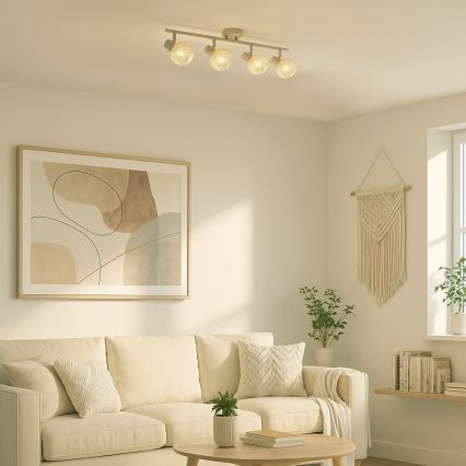 Faretto DEX 4xE14/10W/230V beige/crema