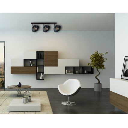 Faretto FAUN 3xE27/60W/230V nero