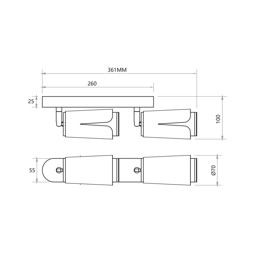 Faretto FIORE 2xGU10/8W/230V nero