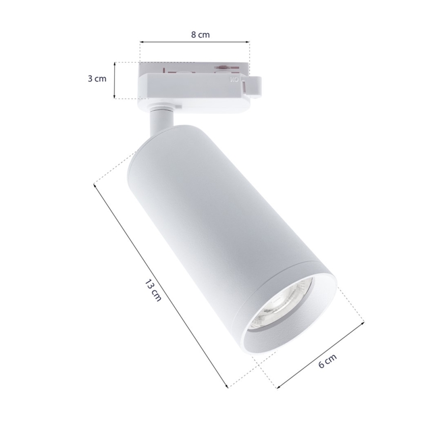 Faretto in rail system MICA 3xGU10/25W/230V bianco