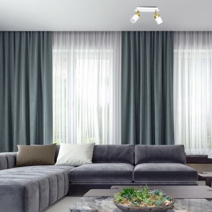 Faretto JOKER 2xGU10/25W/230V bianco/oro