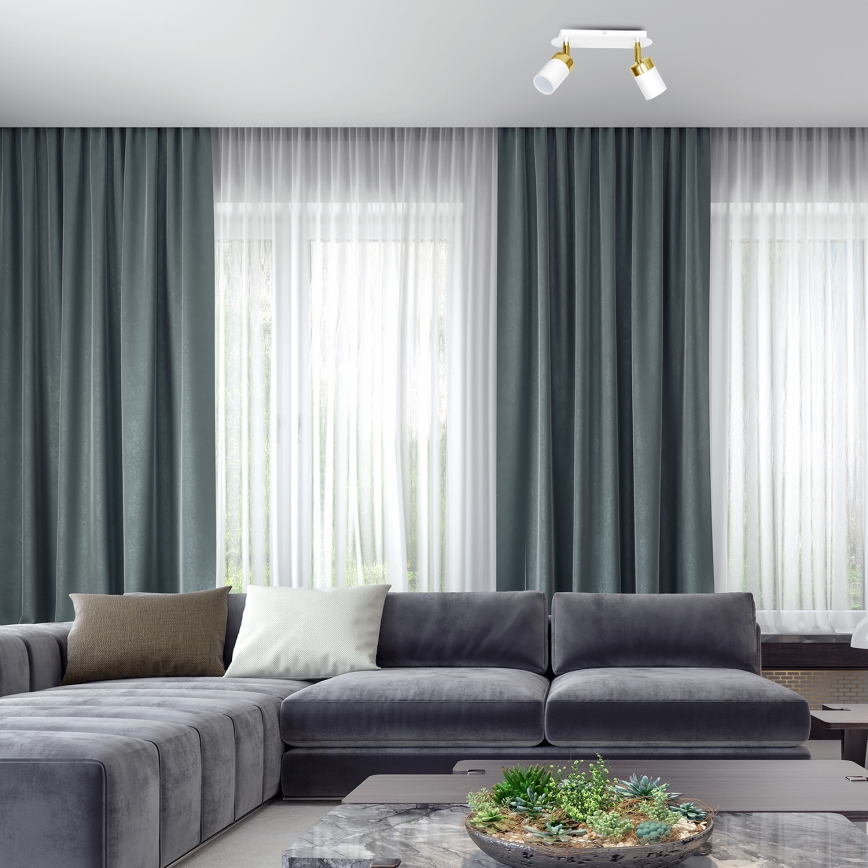 Faretto JOKER 2xGU10/25W/230V bianco/oro