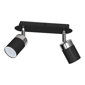 Faretto JOKER 2xGU10/25W/230V nero/cromo lucido