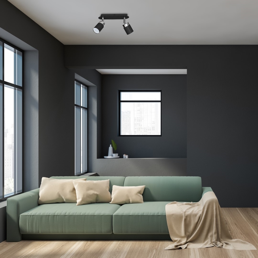 Faretto JOKER 2xGU10/25W/230V nero/cromo lucido