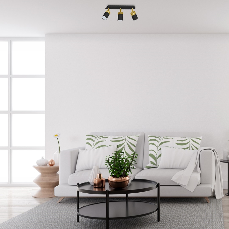 Faretto JOKER 3xGU10/25W/230V nero/oro