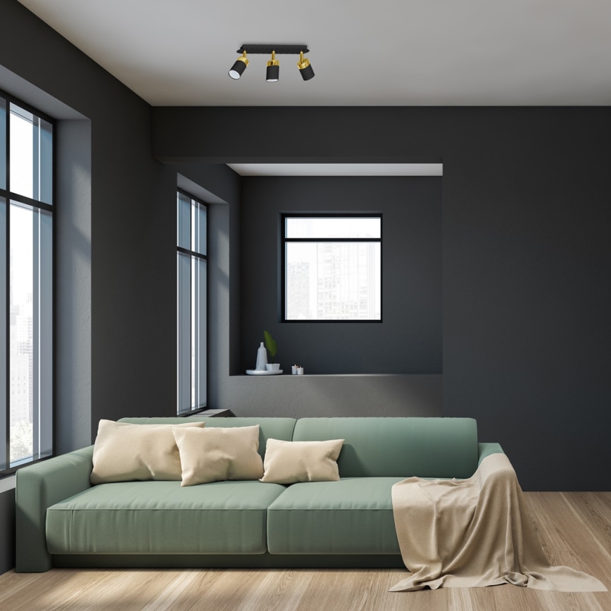 Faretto JOKER 3xGU10/25W/230V nero/oro