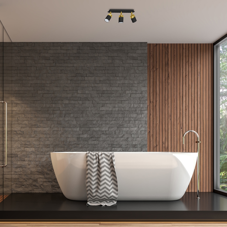 Faretto JOKER 3xGU10/25W/230V nero/oro