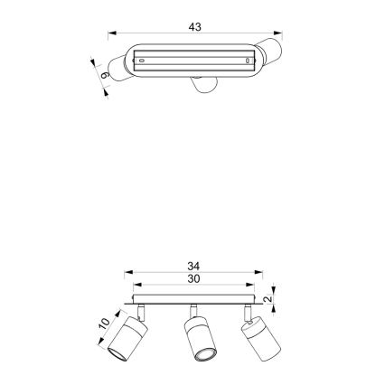 Faretto JOKER 3xGU10/25W/230V verde/oro
