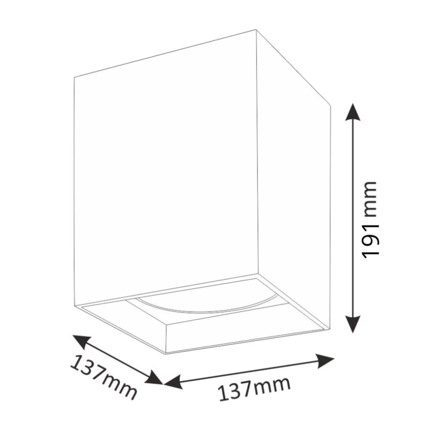 Faretto JUPITER 1xE27/20W/230V 13,7x13,7 cm nero