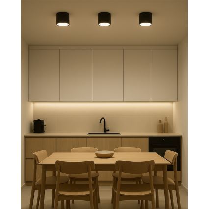 Faretto LED 10 W, 230 V, 3000/4000/6400 K, Ø 12 cm, nero