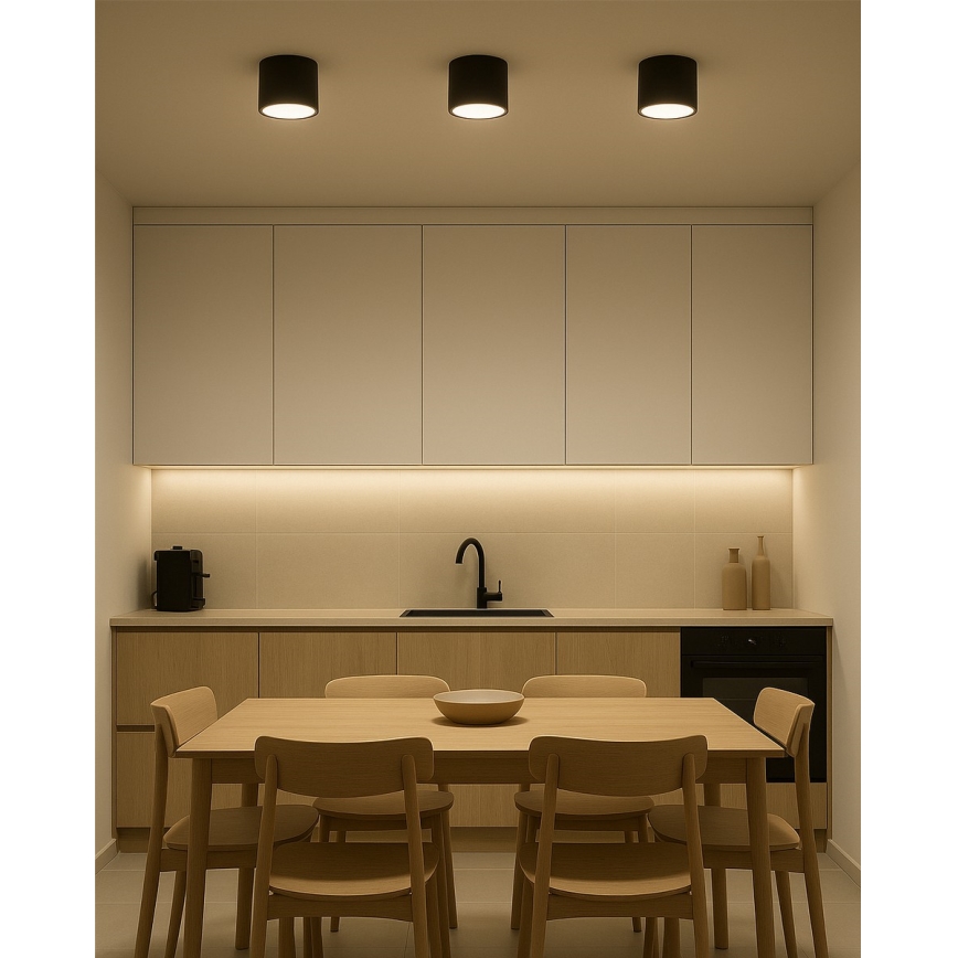 Faretto LED 10 W, 230 V, 3000/4000/6400 K, Ø 12 cm, nero