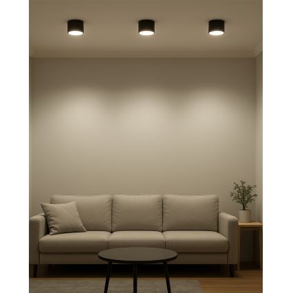 Faretto LED 10 W, 230 V, 3000/4000/6400 K, Ø 12 cm, nero