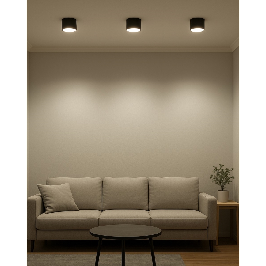 Faretto LED 10 W, 230 V, 3000/4000/6400 K, Ø 12 cm, nero