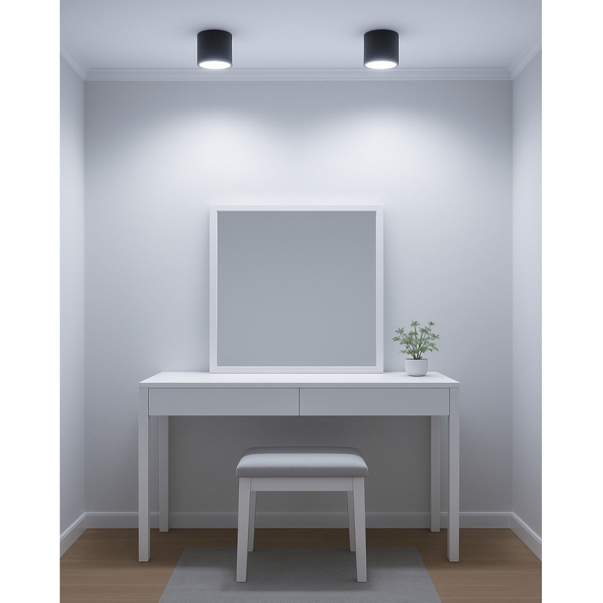 Faretto LED 10 W, 230 V, 3000/4000/6400 K, Ø 12 cm, nero