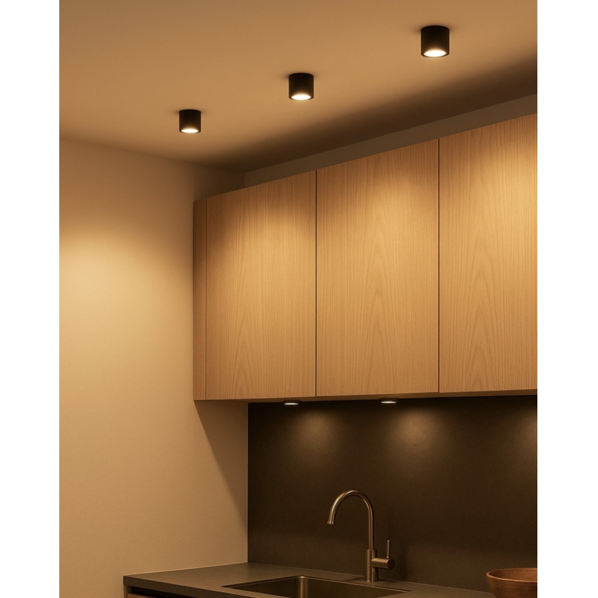 Faretto LED/5W/230V 3000/4000/6400K Ø 7,5 cm nero
