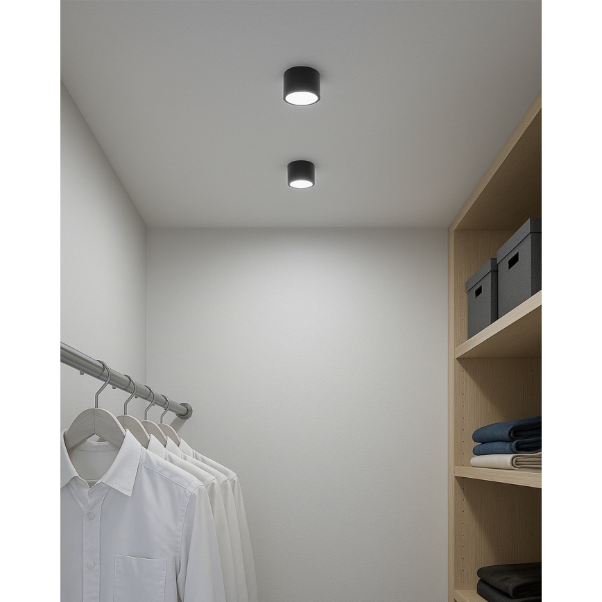 Faretto LED/5W/230V 3000/4000/6400K Ø 7,5 cm nero