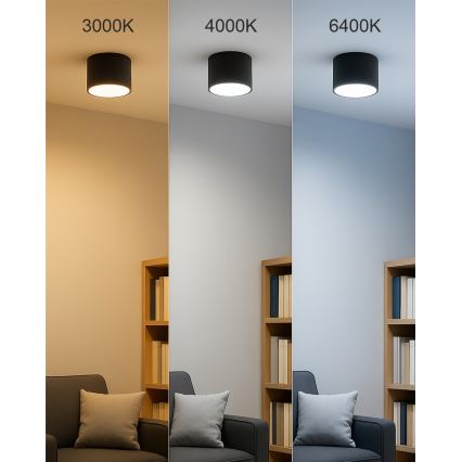Faretto LED/5W/230V 3000/4000/6400K Ø 7,5 cm nero