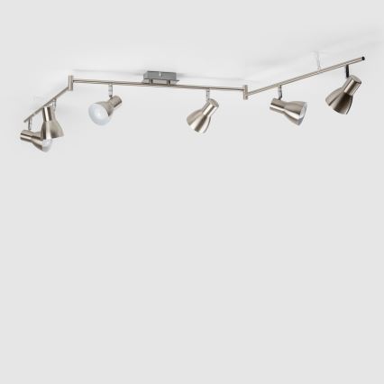 Faretto LED 6xE14/5W/230V cromo opaco