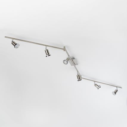 Faretto LED 6xGU10/5W/230V cromo satinato