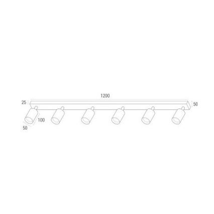 Faretto LED ANGIE 6xGU10/6W/230V nero
