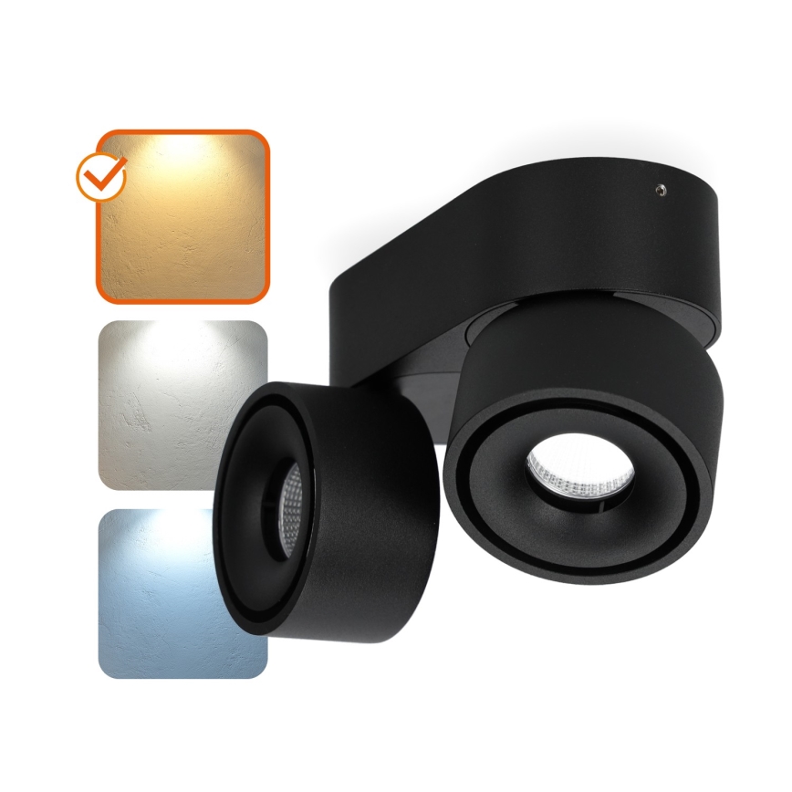 Faretto LED dimmerabile LAHTI MINI 2xLED/9W/230V 3000K CRI 90 nero