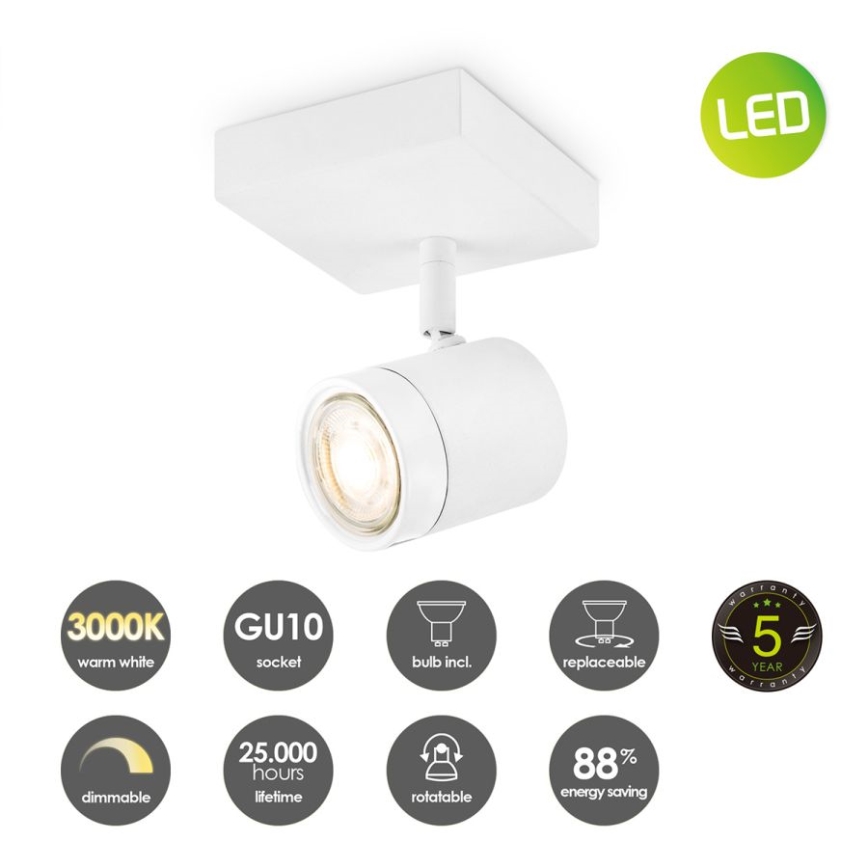 Faretto LED dimmerabile MANU 1xGU10/5,8W/230V bianco