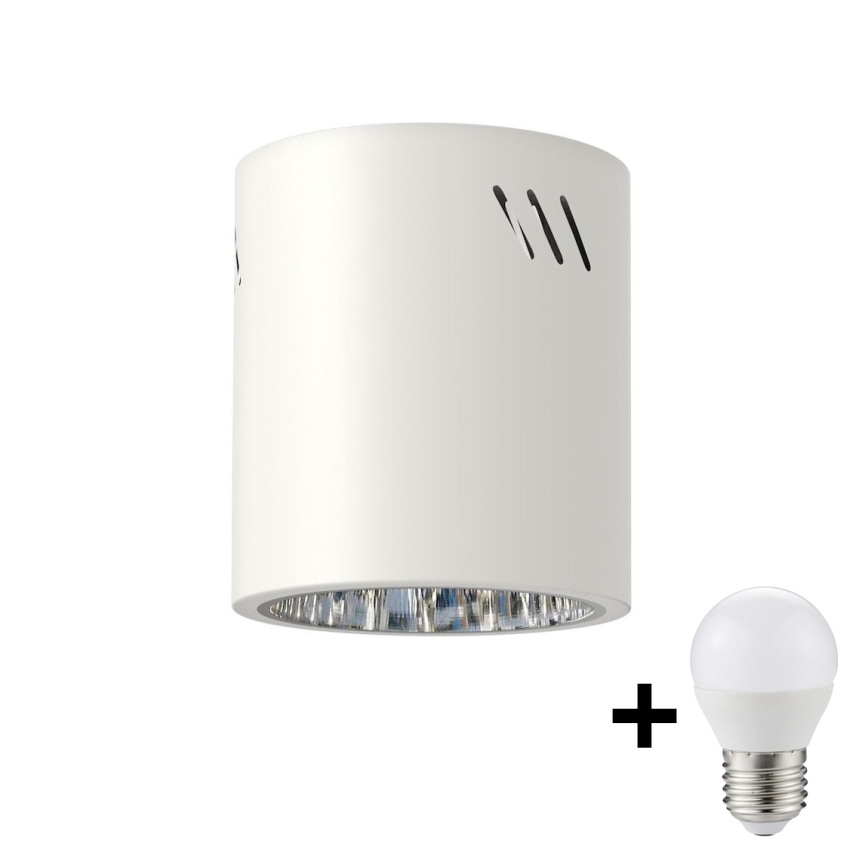 Faretto LED GEORGE 1xE27/6W/230V diametro 11 cm bianco