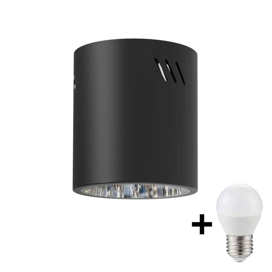 Faretto LED GEORGE 1xE27/6W/230V diametro 11 cm nero
