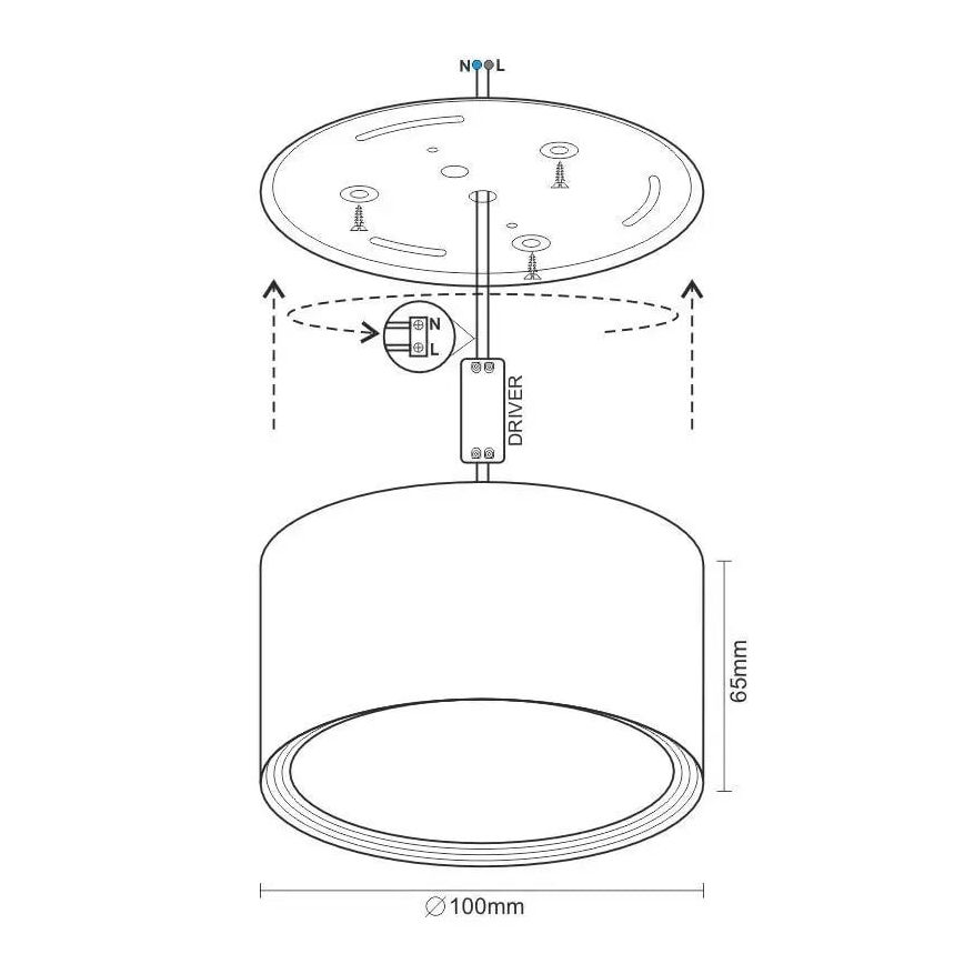 Faretto LED LED/12W/230V 4000K diametro 10 cm bianco