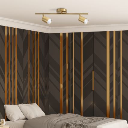 Faretto LED RGBW dimmerabile GOLDI 2xGU10/6,5W/230V 2700-6500K Wi-Fi oro
