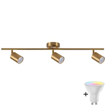 Faretto LED RGBW dimmerabile GOLDI 3xGU10/6,5W/230V 2700-6500K Wi-Fi oro