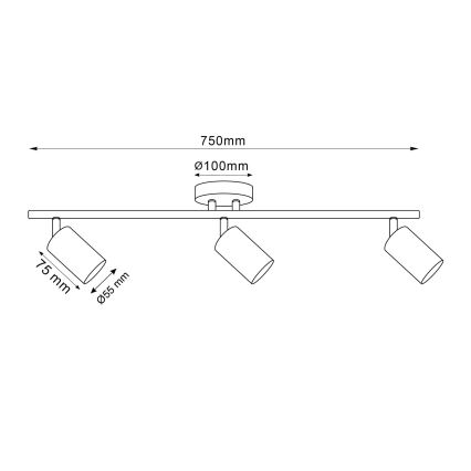 Faretto LED RGBW dimmerabile GOLDI 3xGU10/6,5W/230V 2700-6500K Wi-Fi oro