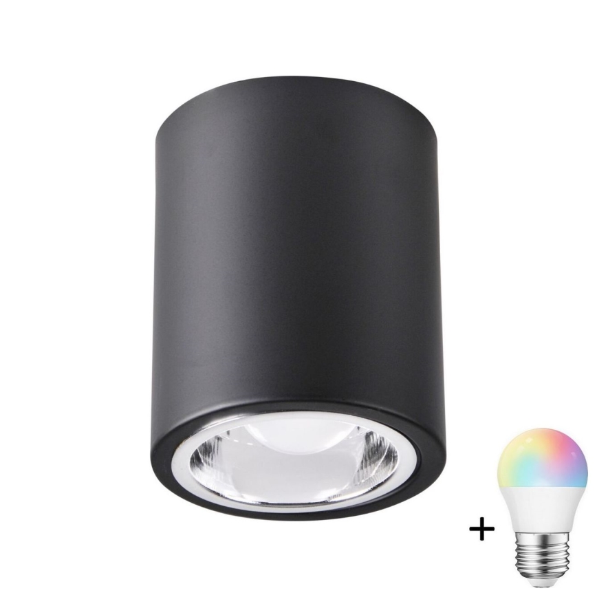 Faretto LED RGBW dimmerabile JUPITER 1xE27/6,5W/230V 2700-6500K Wi-Fi Ø 9,8 cm nero