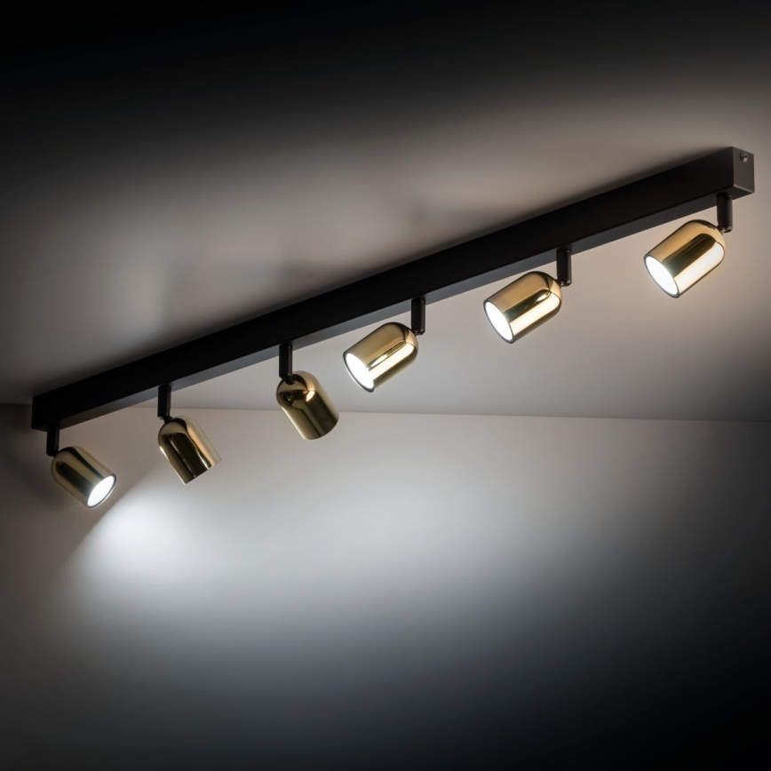 Faretto LED TOP 6xGU10/10W/230V nero/oro