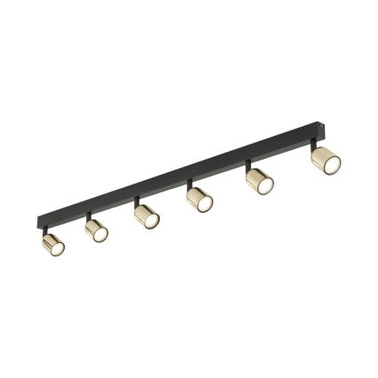 Faretto LED TOP 6xGU10/10W/230V nero/oro