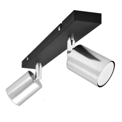Faretto LED TUNE 2xGU10/4,8W/230V cromo opaco/nero