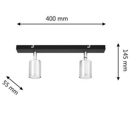 Faretto LED TUNE 2xGU10/4,8W/230V cromo opaco/nero