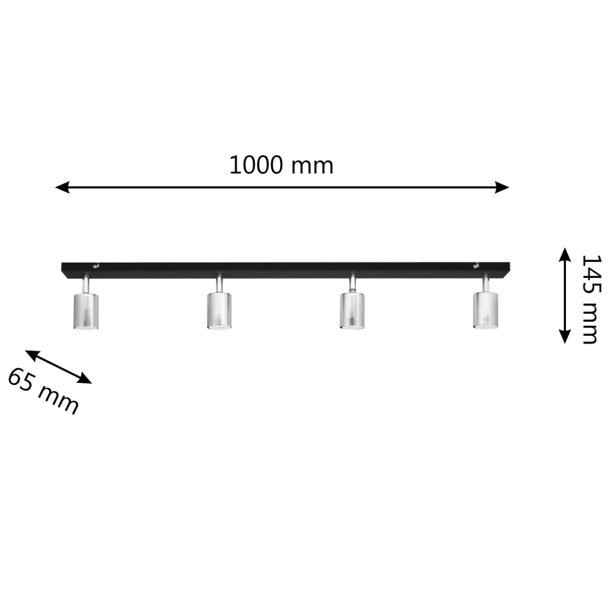 Faretto LED TUNE 4xGU10/4,8W/230V cromo opaco/nero