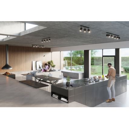 Sollux SL.0100 - Plafoniera MERIDA 2 2xGU10/40W/230V nero