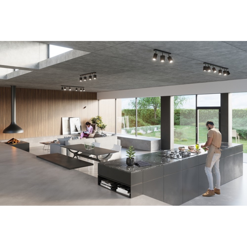 Sollux SL.0100 - Plafoniera MERIDA 2 2xGU10/40W/230V nero