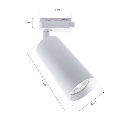 Faretto MICA per sistema a binario 1xGU10/25W/230V Monofase bianco
