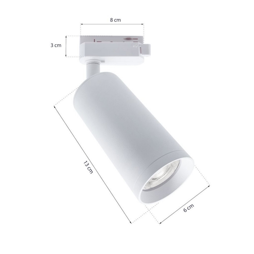 Faretto MICA per sistema a binario 1xGU10/25W/230V Monofase bianco