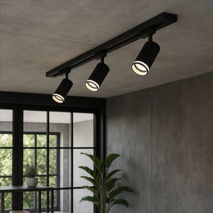 Faretto nel sistema a binario PIPE 3xGU10/10W/230V nero
