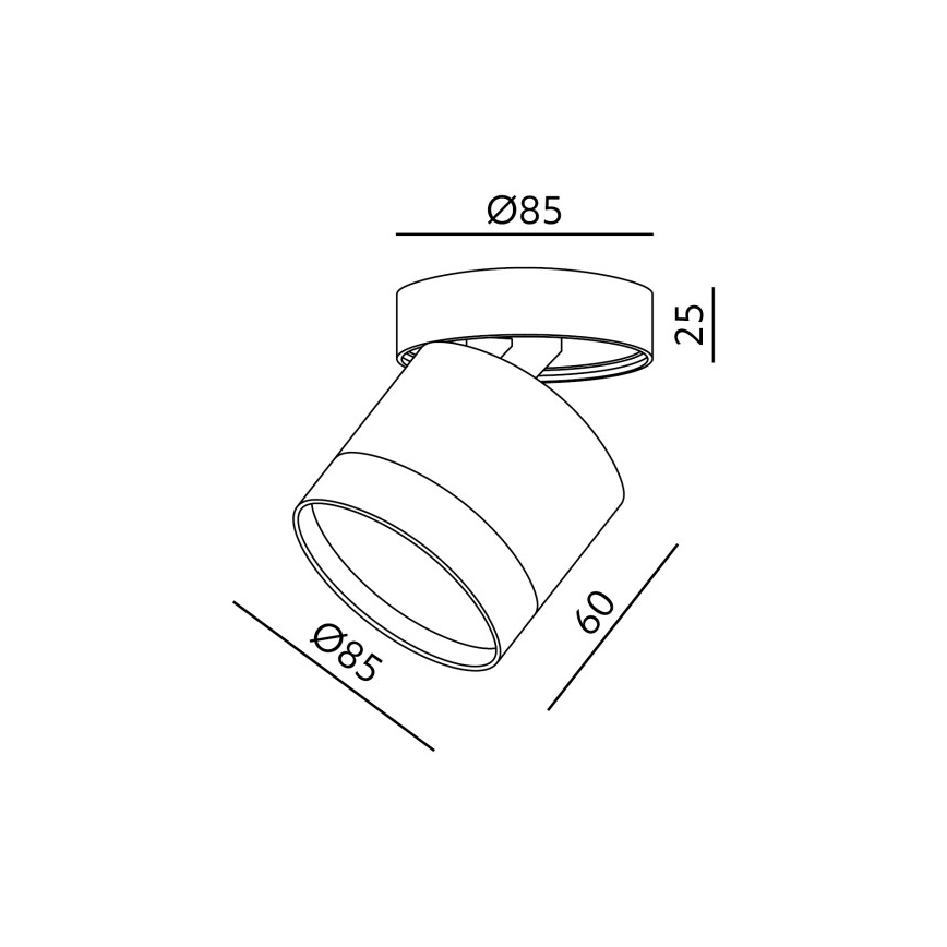 Faretto OH12F 1xGX53/35W/230V 8,5 cm nero